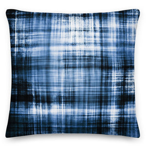 Blue and white cushion