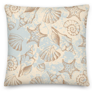 Sandy Sea Shells Cream Cushion