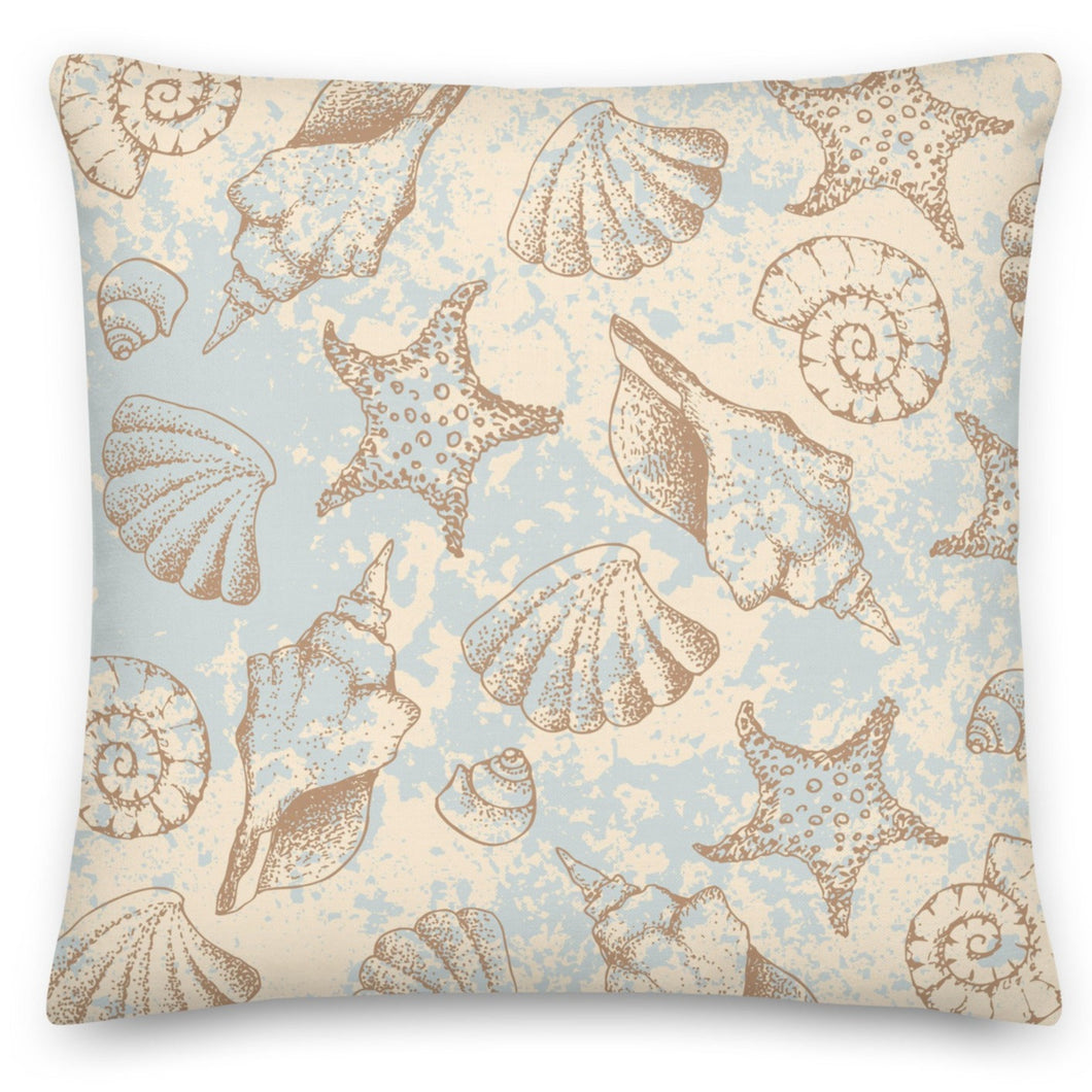 Sandy Sea Shells Cream Cushion