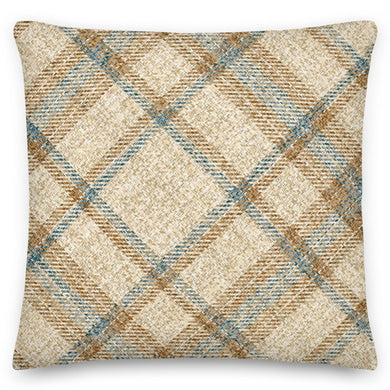 Checker Gingham Beige Cushion