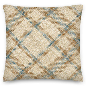 Checker Gingham Beige Cushion