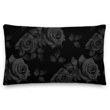 Load image into Gallery viewer, black rose pillow
