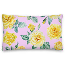 Load image into Gallery viewer, Yellow Rose Pink Premium Pillow
