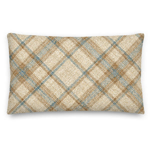 Checker Gingham Beige Cushion