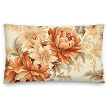 Load image into Gallery viewer, Autumn flowers orange pillow
