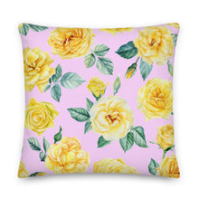 Load image into Gallery viewer, Yellow Rose Pink Premium Pillow
