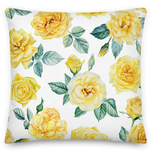yellow flower square cushion