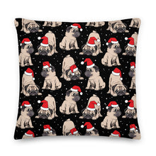 Load image into Gallery viewer, Christmas Puppy Black Cushion
