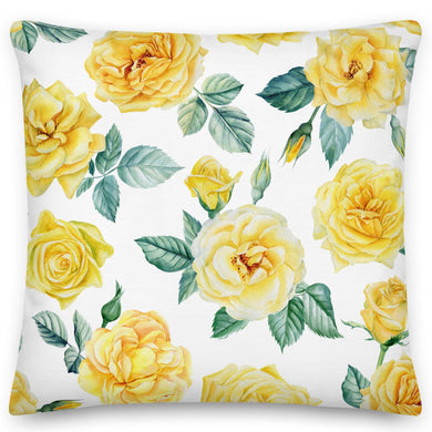 Yellow Rose White Premium  cushion