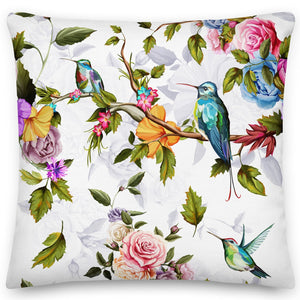 Birds And Flowers Premium cushion