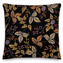 Load image into Gallery viewer, Autumn Leaves Black Cushion
