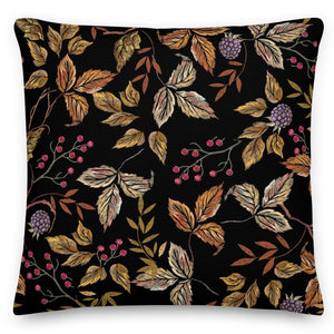 Autumn Leaves Black Cushion