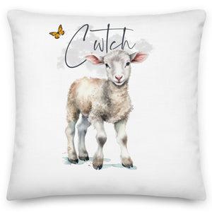 Cwtch Lamb White Childrens Cushion