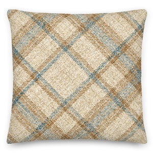 Checker Gingham Beige Cushion