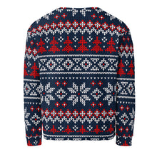 Load image into Gallery viewer, Navy Woolly Pattern Unisex Christmas Jumper
