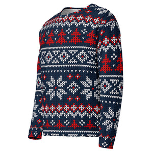 Navy Woolly Pattern Unisex Christmas Jumper