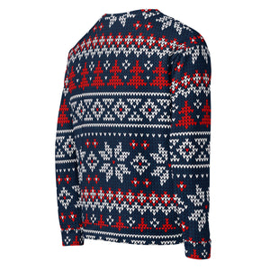 Navy Woolly Pattern Unisex Christmas Jumper