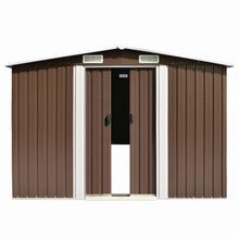 Load image into Gallery viewer, VidaXL Metal Shed Brown - MULTIPLE SIZES AVAILABLE
