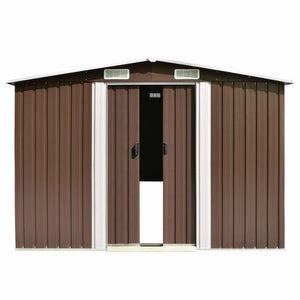 VidaXL Metal Shed Brown - MULTIPLE SIZES AVAILABLE