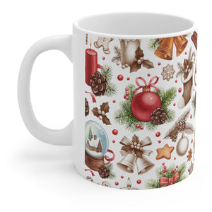 Traditional Christmas Decor White Glossy Christmas Mug