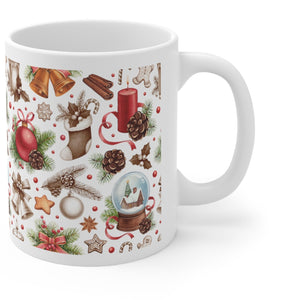 Traditional Christmas Decor White Glossy Christmas Mug