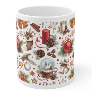 Traditional Christmas Decor White Glossy Christmas Mug