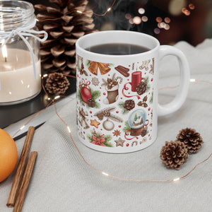 Traditional Christmas Decor White Glossy Christmas Mug