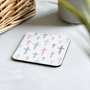 Water Colour Cross Cork-Back Coaster Pack