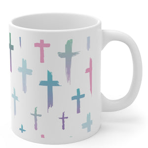 Water Colour Cross Glossy Mug