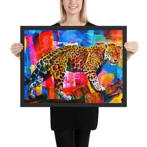 Colourful Tiger Framed Poster - White Frame