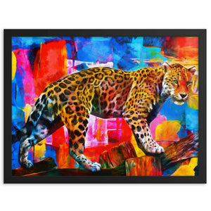 Colourful Tiger Framed Poster - Black Frame