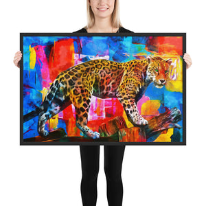 Colourful Tiger Framed Poster - Black Frame