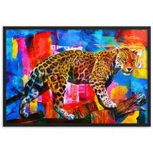Load image into Gallery viewer, Colourful Tiger Framed Poster - Black Frame
