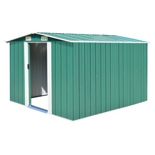 VidaXL Metal Shed Green - MULTIPLE SIZES AVAILABLE