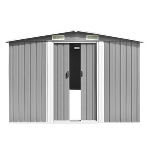 VidaXL Metal Shed Grey- MULTIPLE SIZES AVAILABLE