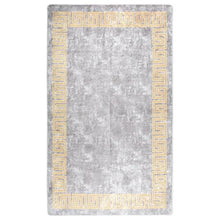 Load image into Gallery viewer, None Slip Machine Washable Rectangle Rug - GREY &amp; YELLOW - MULTIPLE SIZES AVAILABLE

