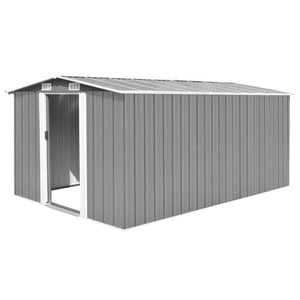 VidaXL Metal Shed Grey- MULTIPLE SIZES AVAILABLE