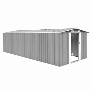 VidaXL Metal Shed Grey- MULTIPLE SIZES AVAILABLE