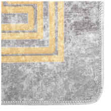 Load image into Gallery viewer, None Slip Machine Washable Rectangle Rug - GREY &amp; YELLOW - MULTIPLE SIZES AVAILABLE
