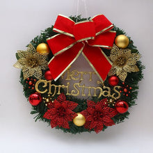 Load image into Gallery viewer, Red Christmas Wreath For Front Door Gold Window Wall Door Christmas Decorations Garland Ornament
