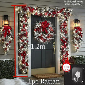 Christmas Wreath Rattan Set Wreaths For Doors Garland Outdoor Home Decor