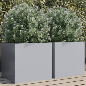 Vida Silver Grey Planter Galvanised Steel - MULTIPLE SIZES AVAILABLE