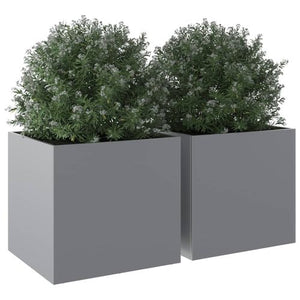 Vida Silver Grey Planter Galvanised Steel - MULTIPLE SIZES AVAILABLE