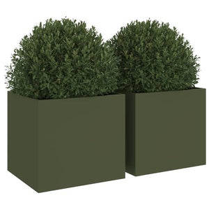 VidaXL Olive Green Planter Cold-rolled Steel - MULTIPLE SIZES AVAILABLE