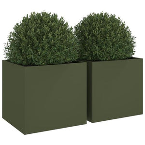 VidaXL Olive Green Planter Cold-rolled Steel - MULTIPLE SIZES AVAILABLE