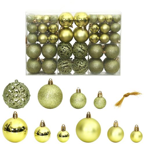 100 pcs Light Green Shatterproof Christmas Baubles