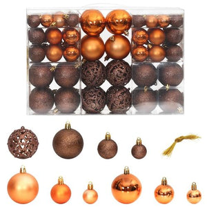 100 pcs Brown Shatterproof Christmas Baubles