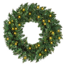 Load image into Gallery viewer, 55CM Pre-lit Christmas Wreath 50 Warm White LED Ideal Xmas Artificial Door Deco
