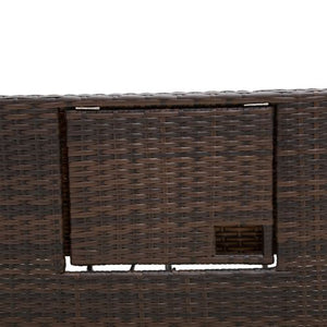 Brown 2 Seater Garden Rattan Sofa Sun Lounger Daybed