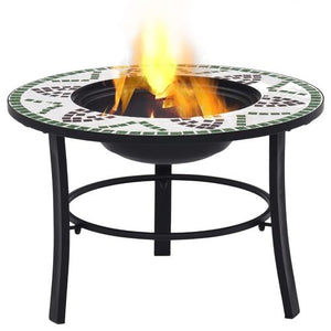 vidaXl Mosaic Fire Pit 68 cm Ceramic Green